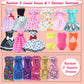 BLIJOLA Doll Clothes 21Pcs Including 3 Fashion Dresses 5 Daily Slip Dresses 2 Casual Tops and Pants Outfits 2 Sequins Dress 1 Swimsuit 3 Bags 5