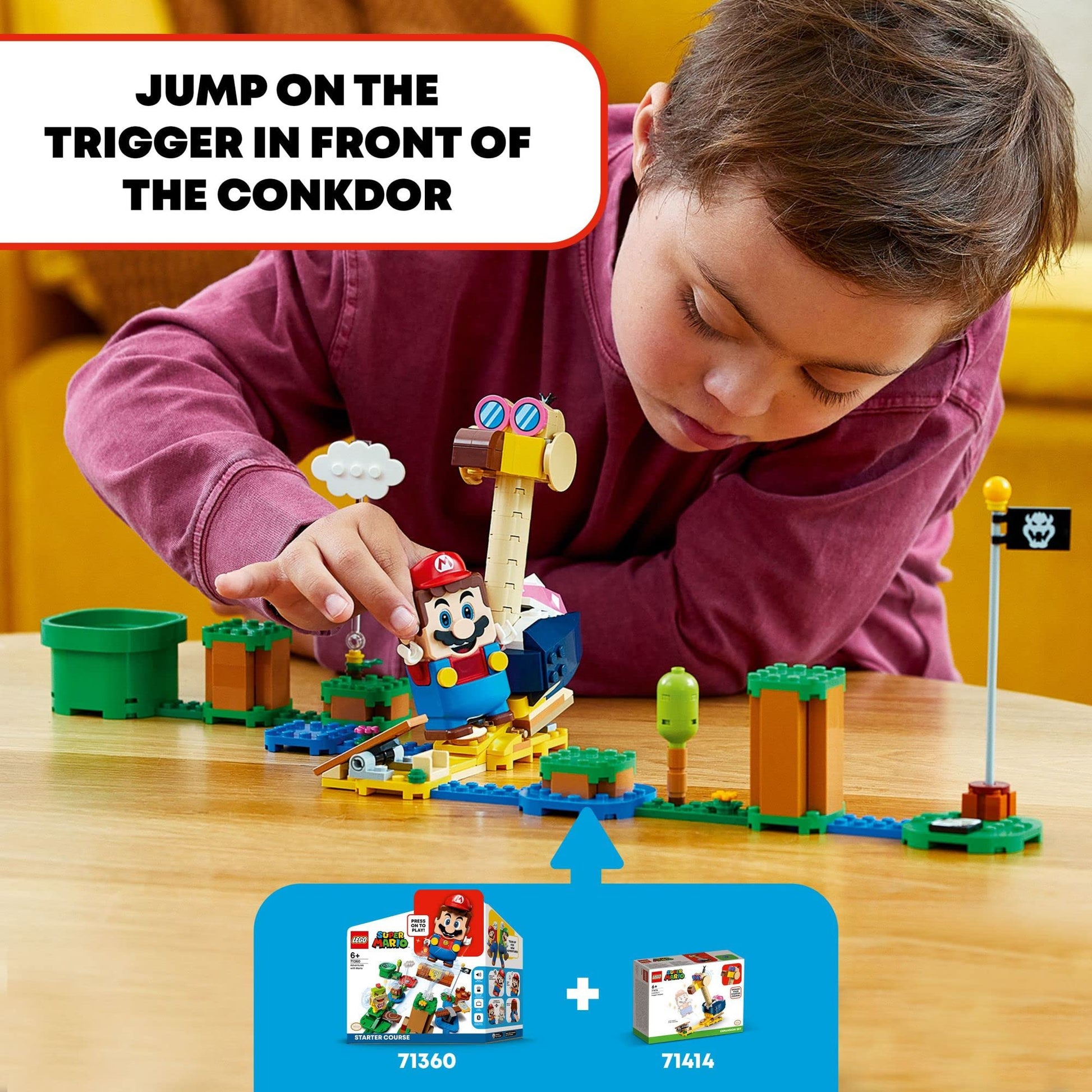 LEGO 71414 Super Mario Conkdor's Noggin Bopper Expansion Set, Buildable Toy to Combine with Mario, Luigi or Peach Starter Course, Gifts for Kids 6