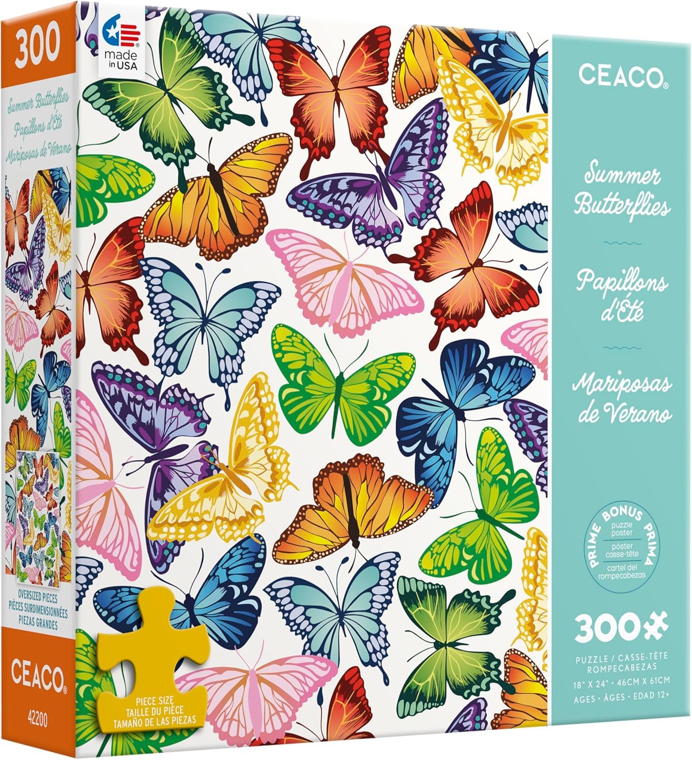 Ceaco - Summer Butterflies - 300 Large Piece Jigsaw Puzzle for Adults