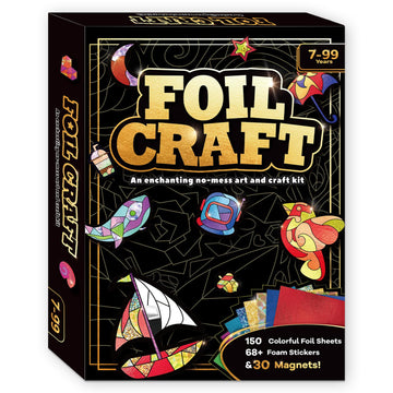 FLUXOJOY Foil Art Craft Kits for Kids, Mess -Free Fun Activity Set for Child, DIY Printing Craft Kit, Birthday Party Gifts for Ages 4 5 6 7 8 9 10 11