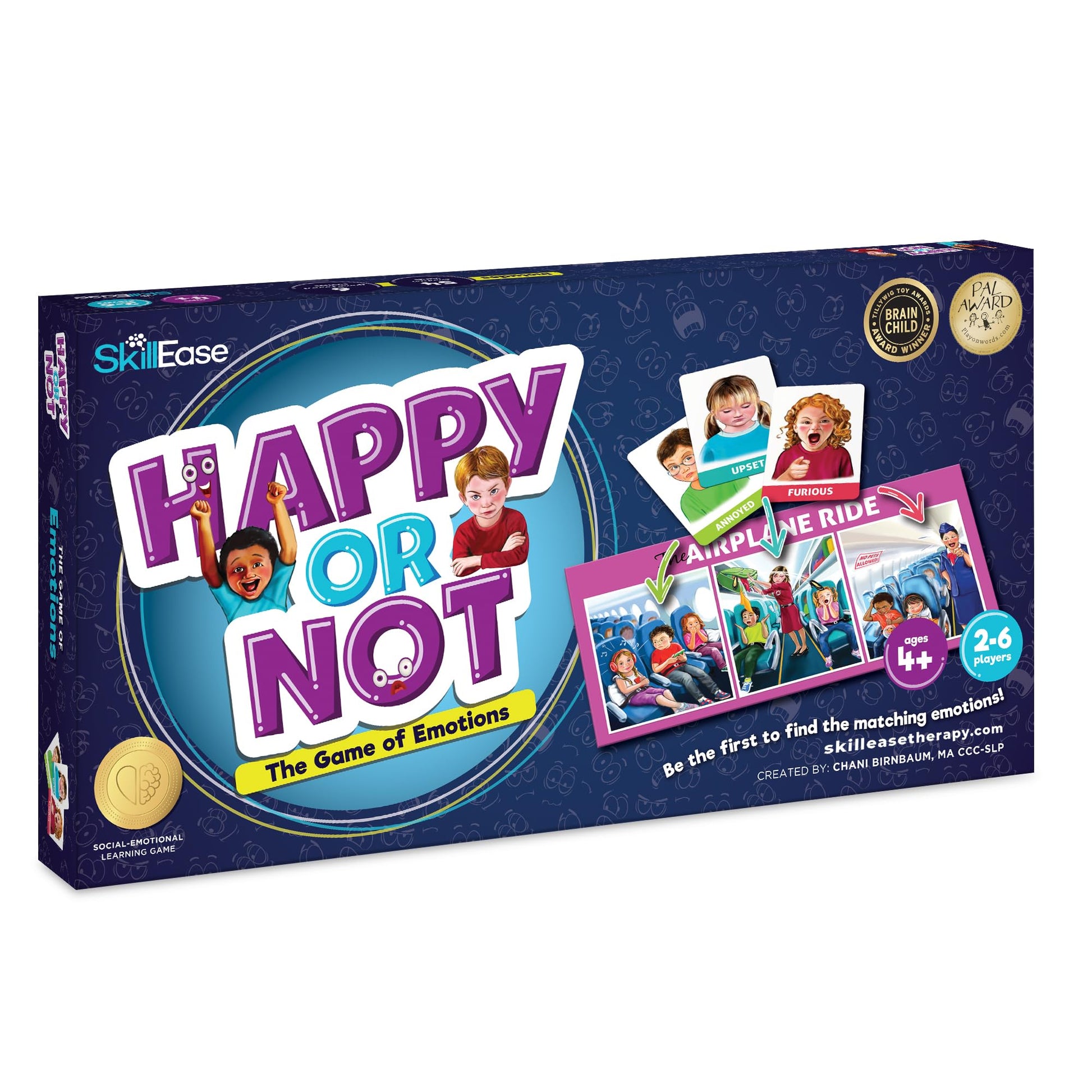 SkillEase Happy or Not, Bingo Emotions and Feelings Activity for Social Skills, Social Emotional Learning Activities, Therapy and Counseling Game