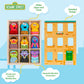 Kids Preferred Sesame Street Wooden Neighborhood Block Set with Storage Case, Toddler Sorting and Matching Blocks