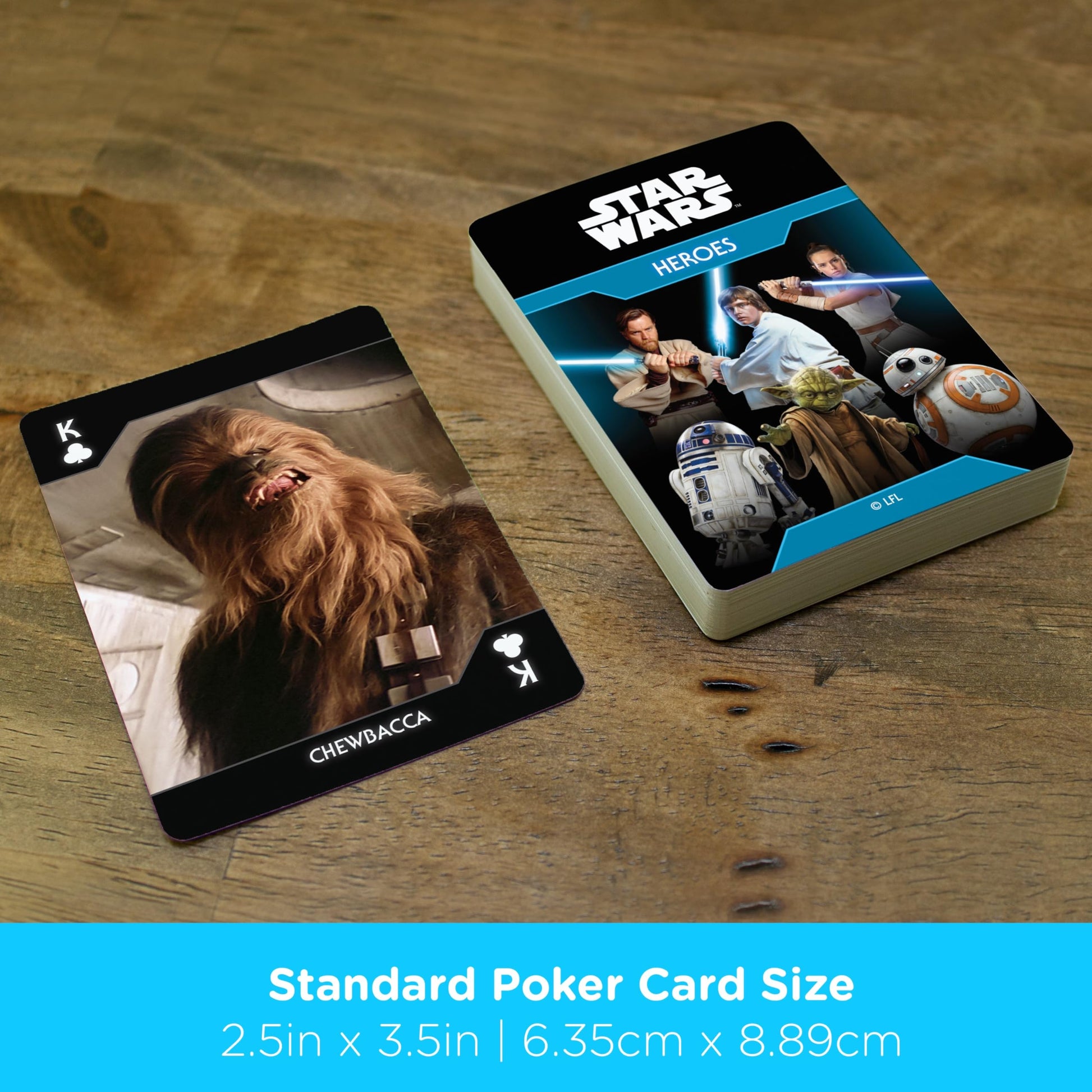 Aquarius Star Wars Playing Cards - Light Side Heroes Themed Deck of Cards for Your Favorite Card Games - Officially Licensed Star Wars Merchandise
