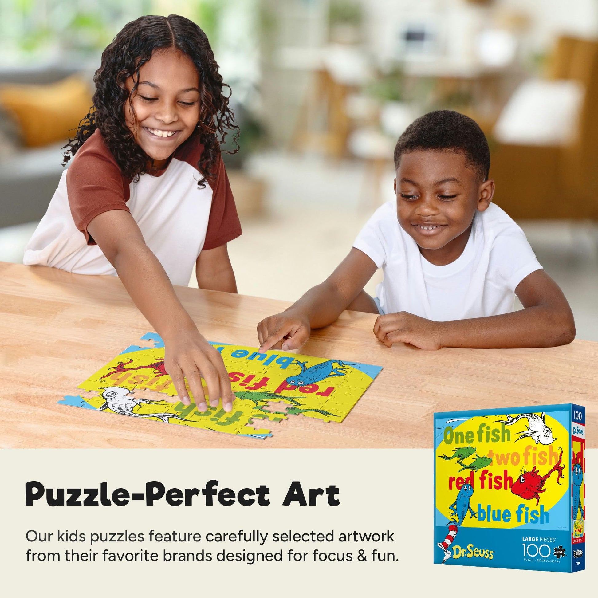 Buffalo Games - 100 Piece Dr. Seuss Jigsaw Puzzle for Kids Ages 6-8