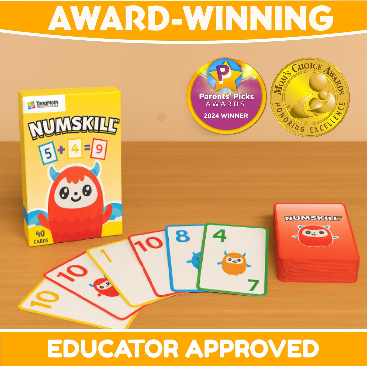 Kakooma Numskill - Math Card Game for Grades K-3 - Build Number Bonds, Color Patterns & Sequences - Fun for Home or Class