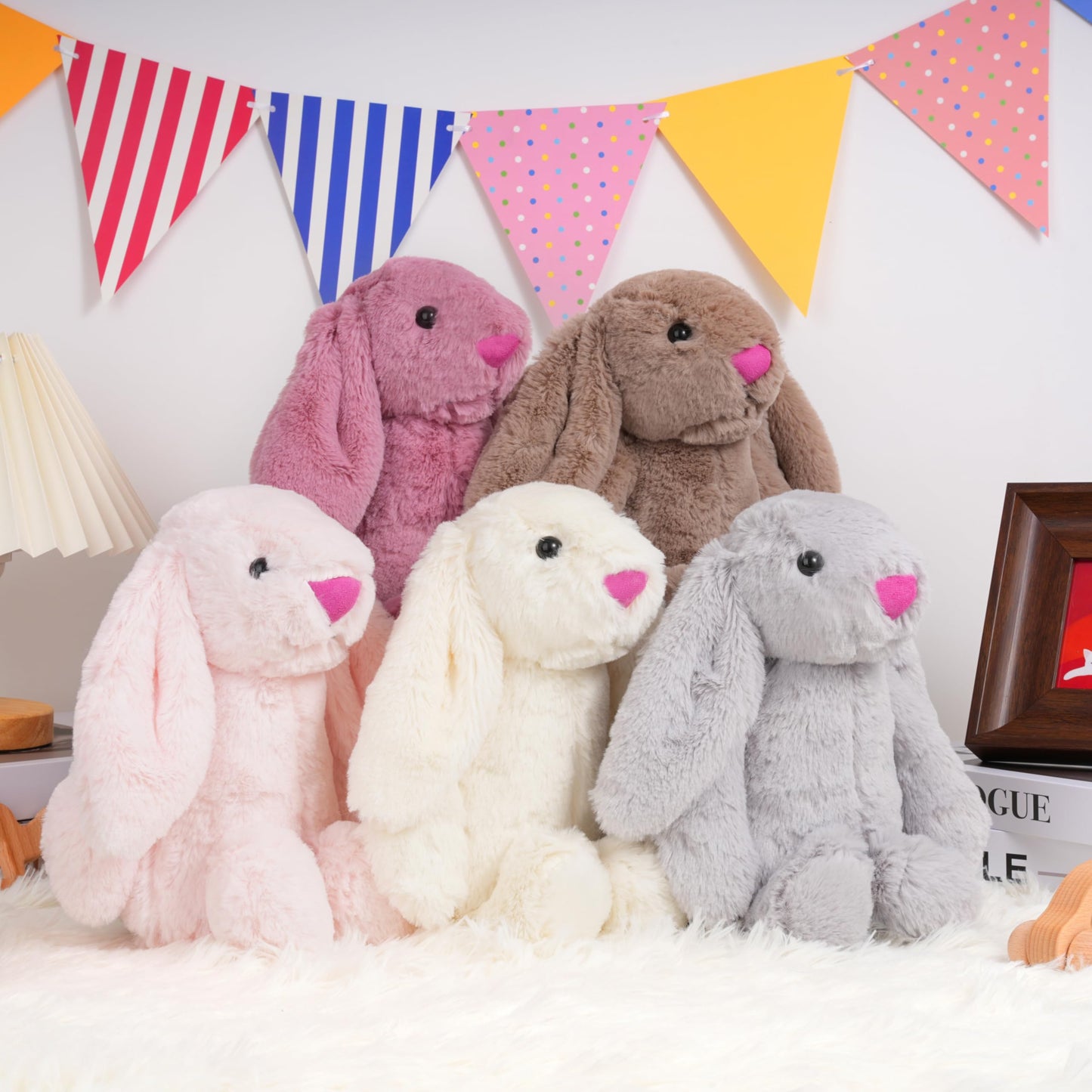 shiguangji Bunny Stuffed Animal Plush Toy 11.8 in, Soft Rabbit Plush for Babies and Toddlers, Cuddly Bunny Toy for Nursery Decor and Easter Gift