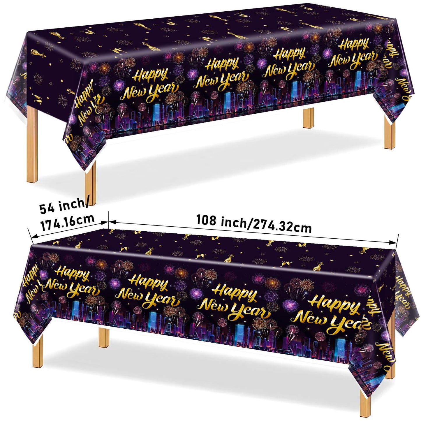 Yavxzvbw 3Pcs New Years Eve Party Supplies 2026 New Years Eve Tablecloth Happy New Year 2026 Tablecloth New Year Eve Decorations