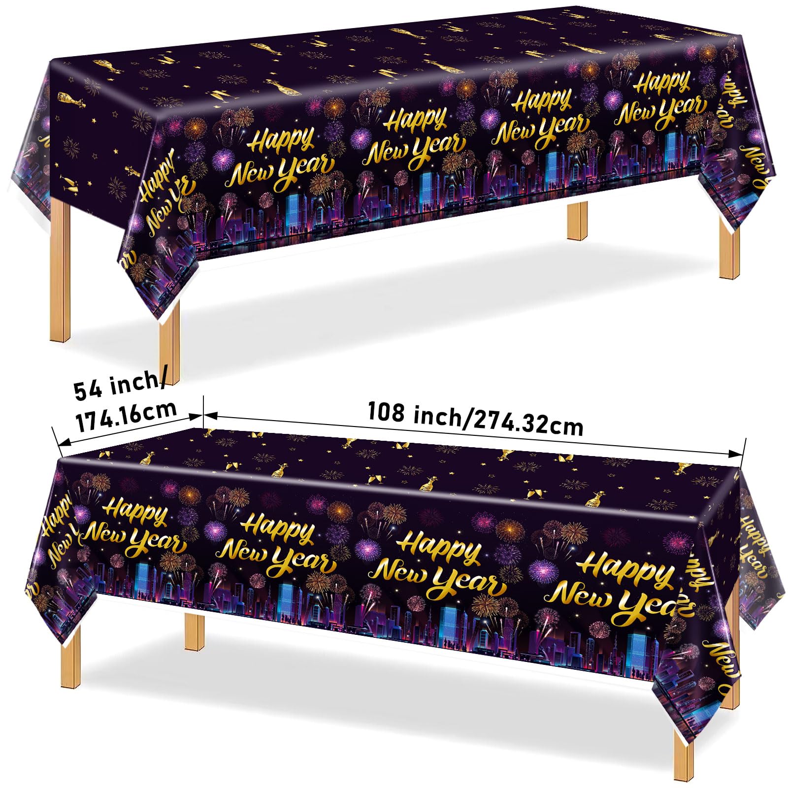Yavxzvbw 3Pcs New Years Eve Party Supplies 2026 New Years Eve Tablecloth Happy New Year 2026 Tablecloth New Year Eve Decorations