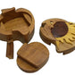 Sun & Moon, Handcrafted Wood Puzzle Box with Secret Compartment, All Natural Intarsia Wood Art