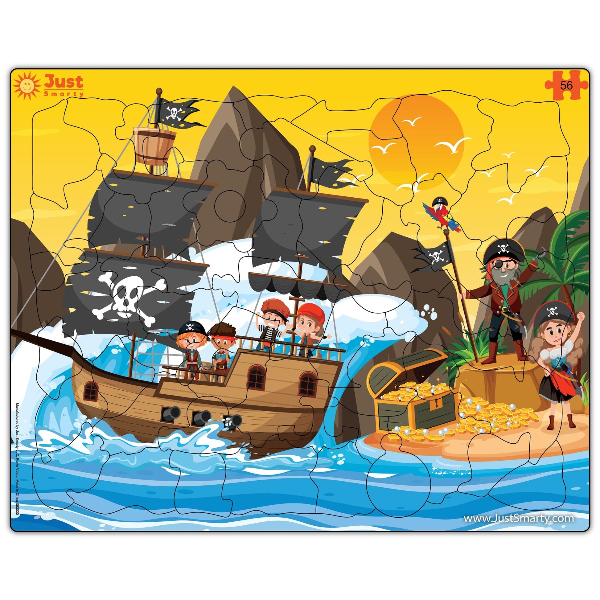 Just Smarty Pirates Puzzle for Boys and Girls, 56 Pieces