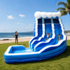 TentandTable 19FT Inflatable Dual Curved Water Slide & Blower, Blue Wave