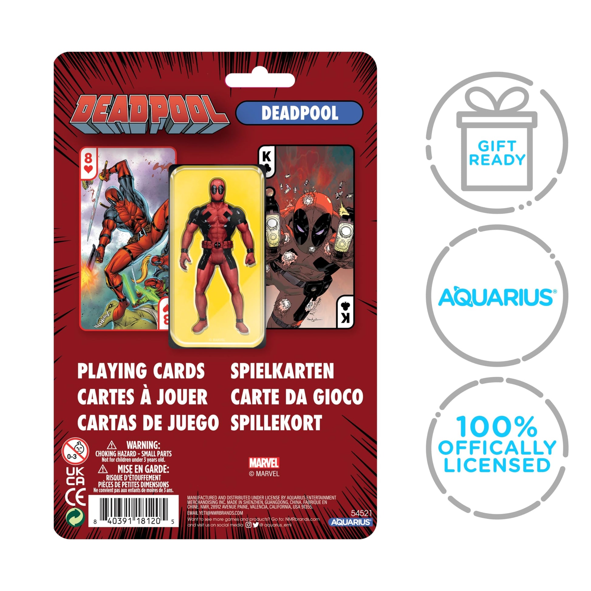 Aquarius Marvel Deadpool Premium Playing Cards - Deadpool Themed Deck of Cards for Your Favorite Card Games - Officially Licensed Deadpool Merchandise