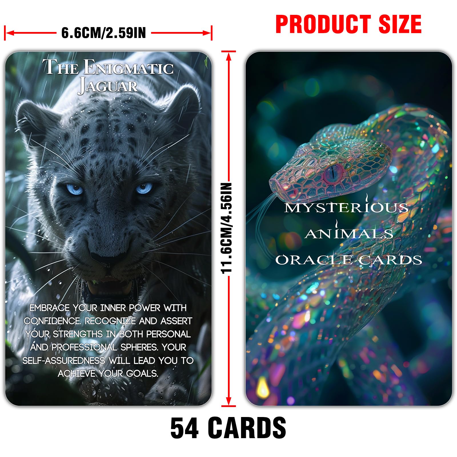 ZZBUY Animal Spirit Oracle Cards, 54 Animal Totems Oracle Deck with Meanings on Them Enhance Spiritual Awareness