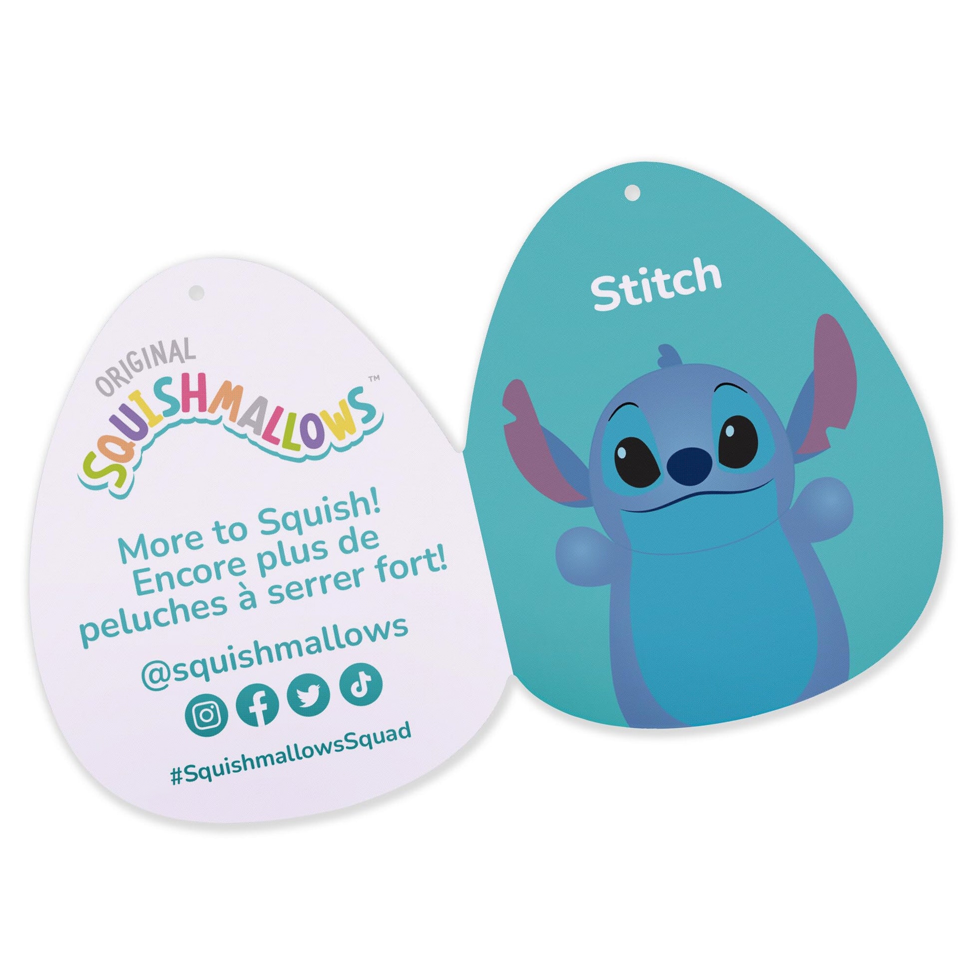 Squishmallows Disney Original 10-Inch Stitch HugMees - Medium-Sized Ultrasoft Official Jazwares Plush