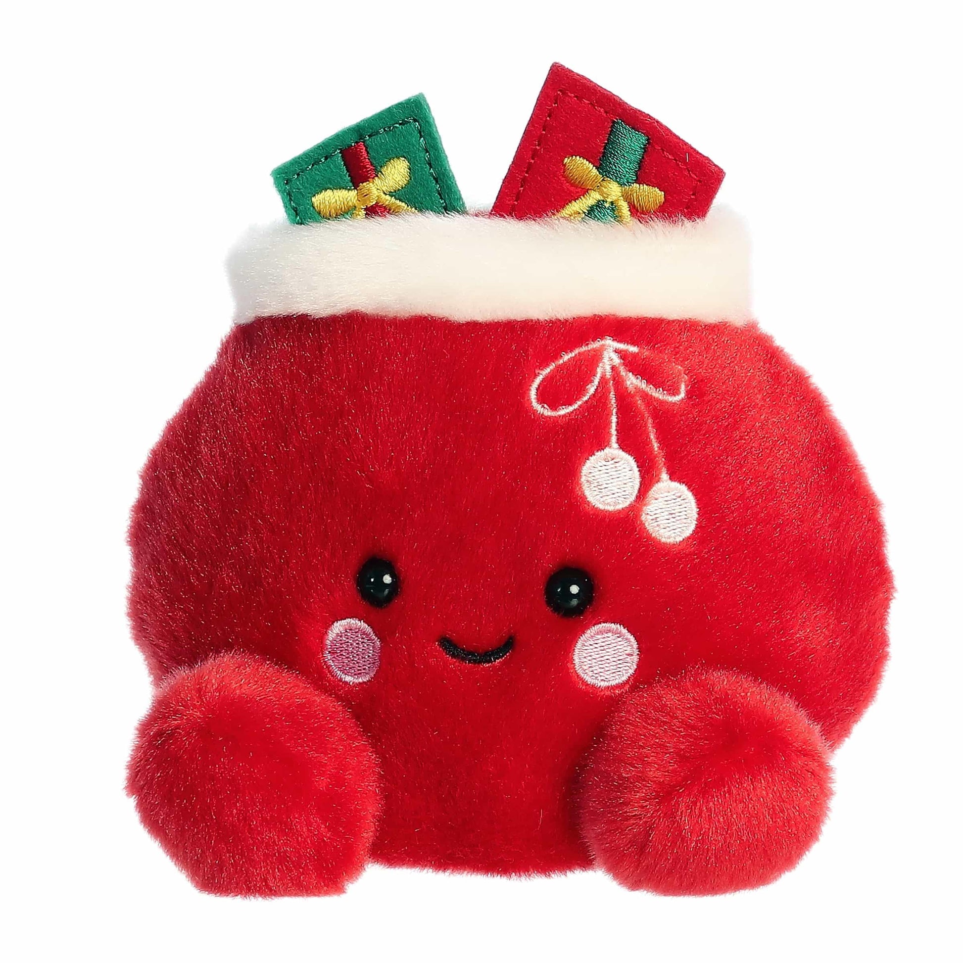 Aurora® Festive Palm Pals™ Velvet Santa Bag™ Stuffed Animal - Fun Collectible Plush for Kids and Adult Collectors - Perfect for Holiday Decorations or