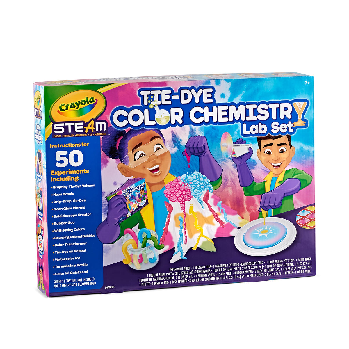 Crayola Tie Dye Color Chemistry Set for Kids, STEAM/STEM Activities, Educational Toy, Ages 7, 8, 9, 10