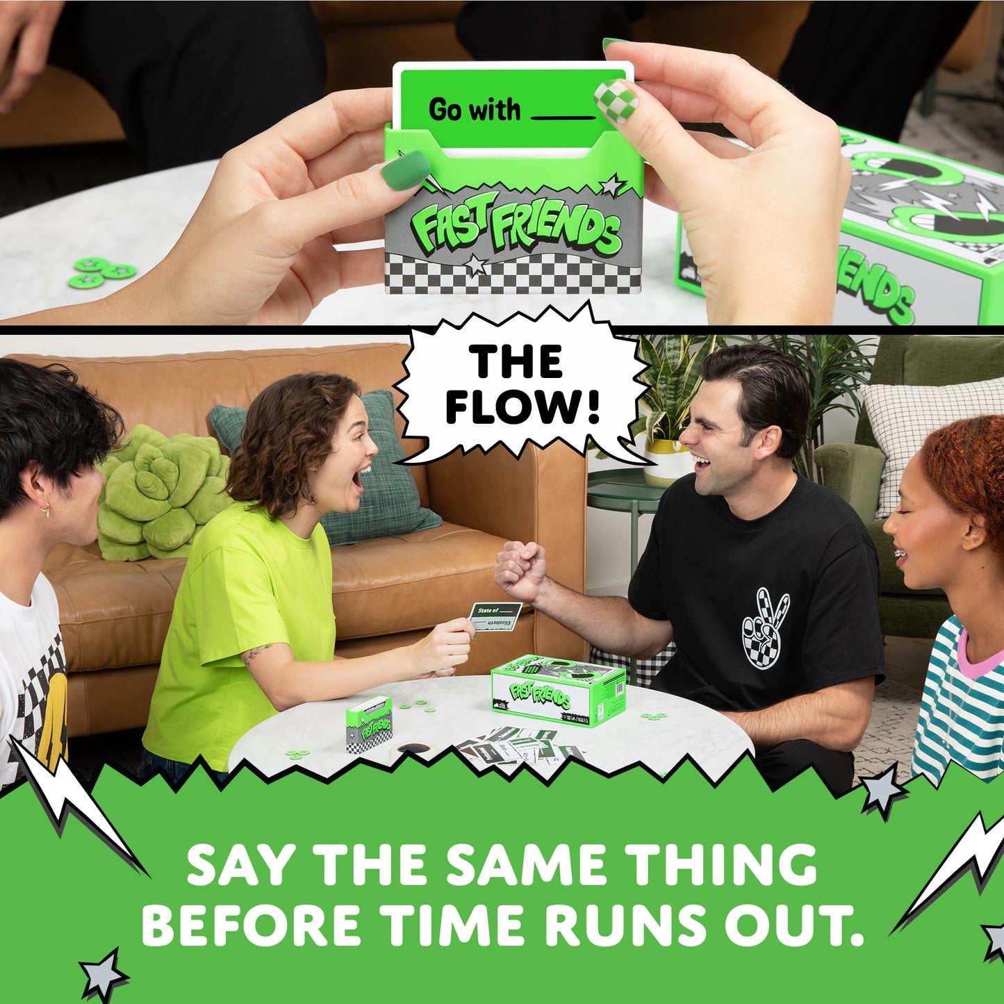 Exploding Kittens Fast Friends Party Game - Speed-Guessing Card Game with Timer, Life Tokens & Card Holder, Family Game Night, Ages 7+, 2-8 Players