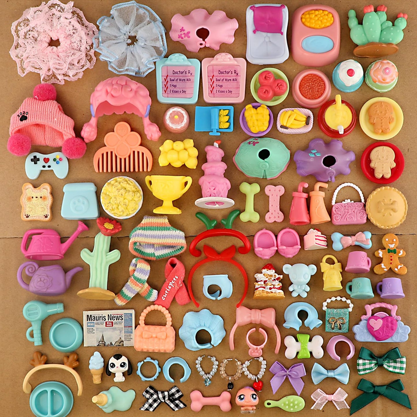 ZBQAPFGYR Pet Toys 25 Piece Fashion Set for Lps Dogs Cats Deer Figures Hats Clothes Glasses Food Accessories Bundle Compatible with Shorthair Cat