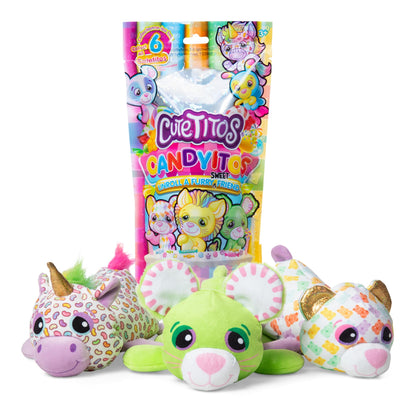 Cutetitos Candyitos, 17 cm Plush Toy, Scented & Soft Cuddly Toy, Charming Plush Toy with Candy Packaging, Suitable for Girls and Boys from 3 Years
