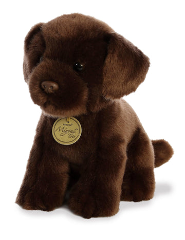 Aurora® Adorable Miyoni® Tots Chocolate Lab Pup Stuffed Animal - Lifelike Details Make a Cherished Companion - Perfect for Decorating Bedrooms or