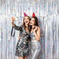 VIEBOUTI 3 Pack Silver Tinsel Fringe Backdrop Curtain, Silver Foil Streamer for Party Decor, Birthday, Wedding, Graduation, Christmas, Holiday Party