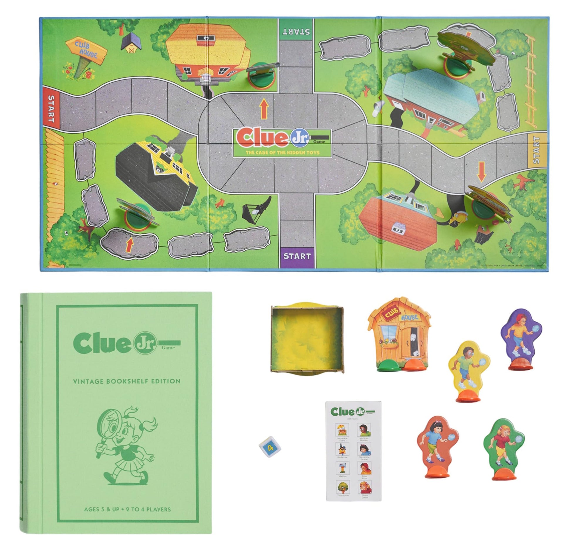 WS Game Company Clue Jr. Vintage Bookshelf Edition Board Game