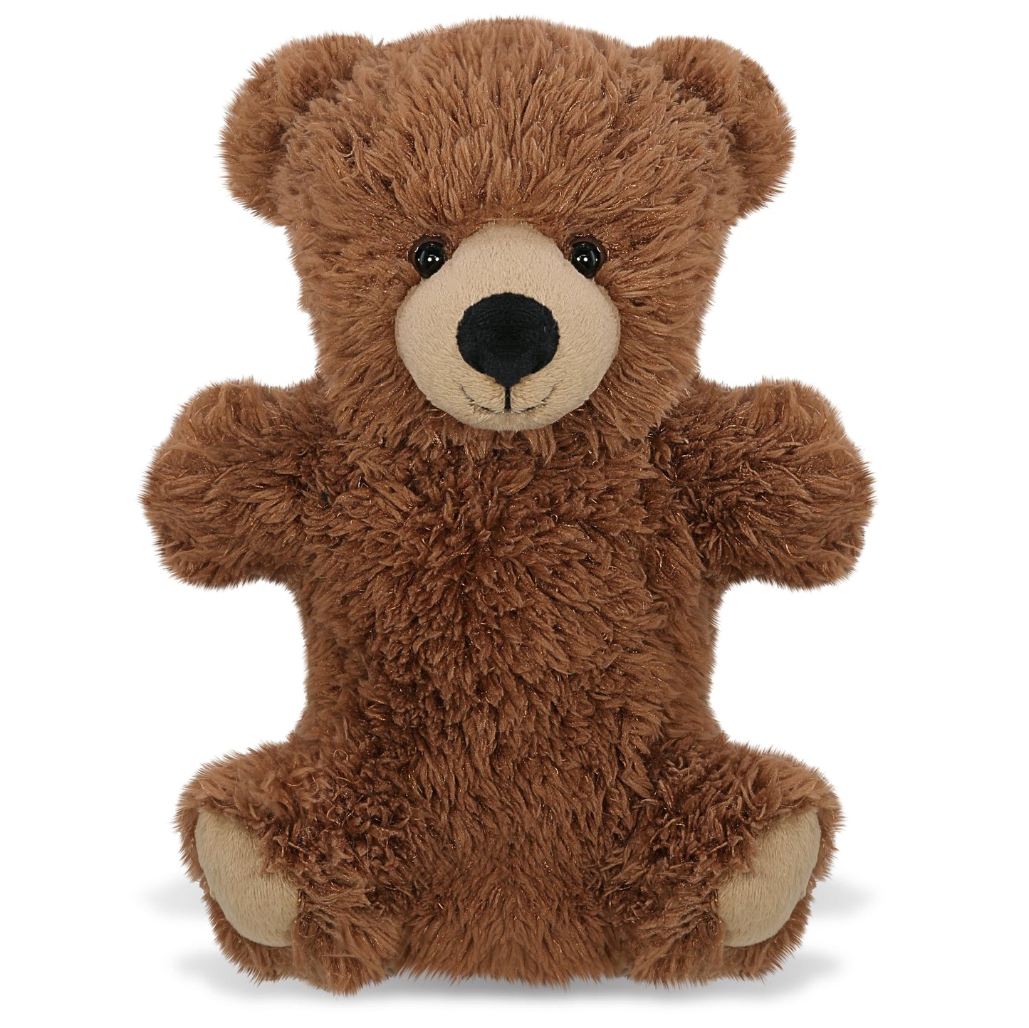 DolliBu Grizzly Bear Plush Hand Puppet - Super Soft Stuffed Animal Grizzly Bear Puppet Toy for Kids, Educational Cute Plush Puppets for Teaching