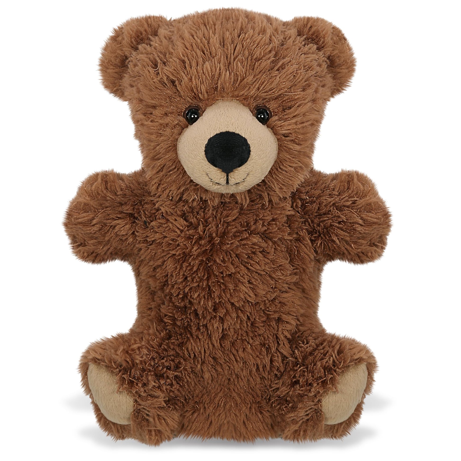 DolliBu Grizzly Bear Plush Hand Puppet - Super Soft Stuffed Animal Grizzly Bear Puppet Toy for Kids, Educational Cute Plush Puppets for Teaching