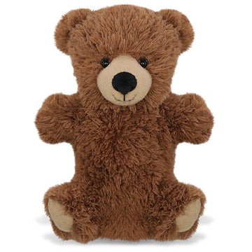DolliBu Grizzly Bear Plush Hand Puppet - Super Soft Stuffed Animal Grizzly Bear Puppet Toy for Kids, Educational Cute Plush Puppets for Teaching