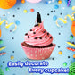 24x Galactic Space Cupcake Toppers - Durable Picks Happy Birthday Décor, Cupcake Decorations for Kids' Birthdays
