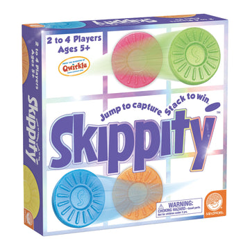 MindWare Skippity - Jump-and-Capture Board Game for 2 to 4 Players - Twist on Checkers - 100pc - Fun for Kids & Adults, Ages 5+