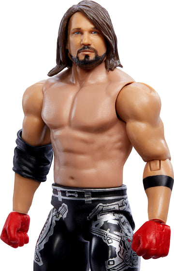 Mattel WWE Main Event Action Figure, Series #147 AJ Styles 6-inch Collectible with 10 Articulation Points & Life-Like Look