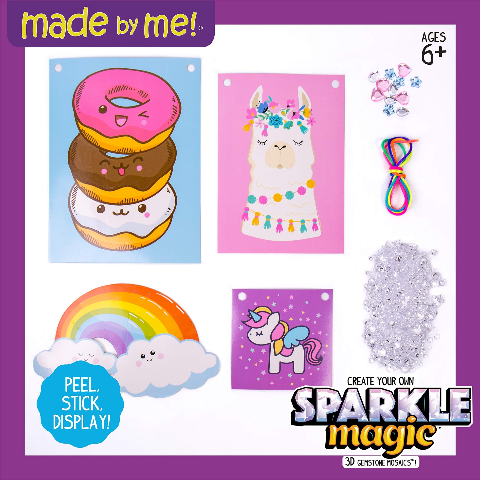 Made By Me Create Your Own Sparkle Magic 3D Gemstone Mosaics by Horizon Group USA, DIY 3D Diamond Art, Mosaic Art for Kids. Create 4 3D Gemstone Art