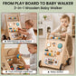 Babywaze Baby Walker with Wheels - Adjustable Speed Wooden Push Walker for Babies 9-18 Months, 3in1 Montessori Sit to Stand Learning Toy with Musical