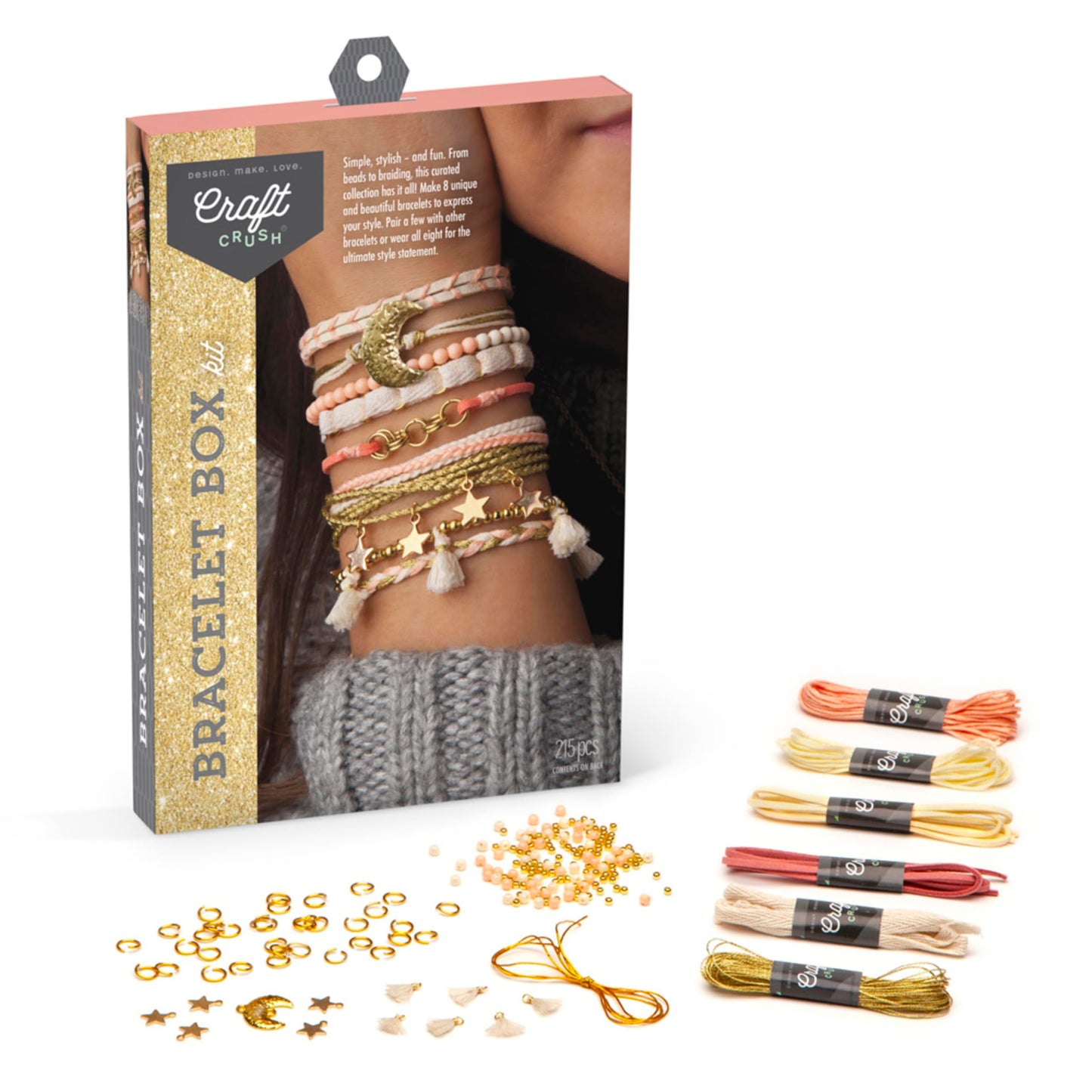 Craft Crush Bracelet Making Kit - Friendship Bracelet Kit, Jewelry Making Supplies, Arts and Crafts, Sleepover Activities, Bracelets for Teen Girls