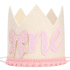 PATRDIO Bow One Birthday Crown -Pink Bow One Birthday Decorations, Sweet 1st party Hat, Little Princess Crown For Cake Smash,girls just wanna be one
