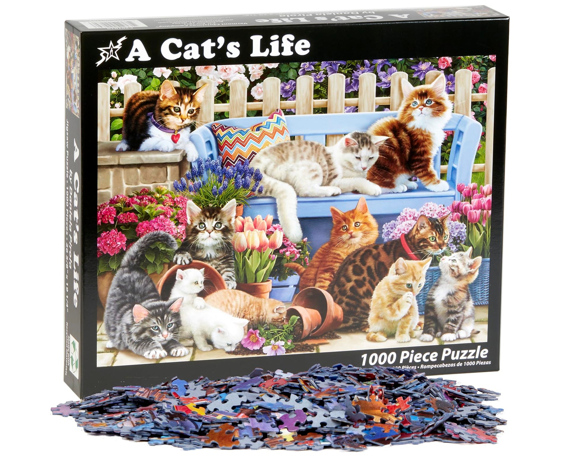 Vermont Christmas Company A Cat's Life Jigsaw Puzzle 1000 Piece