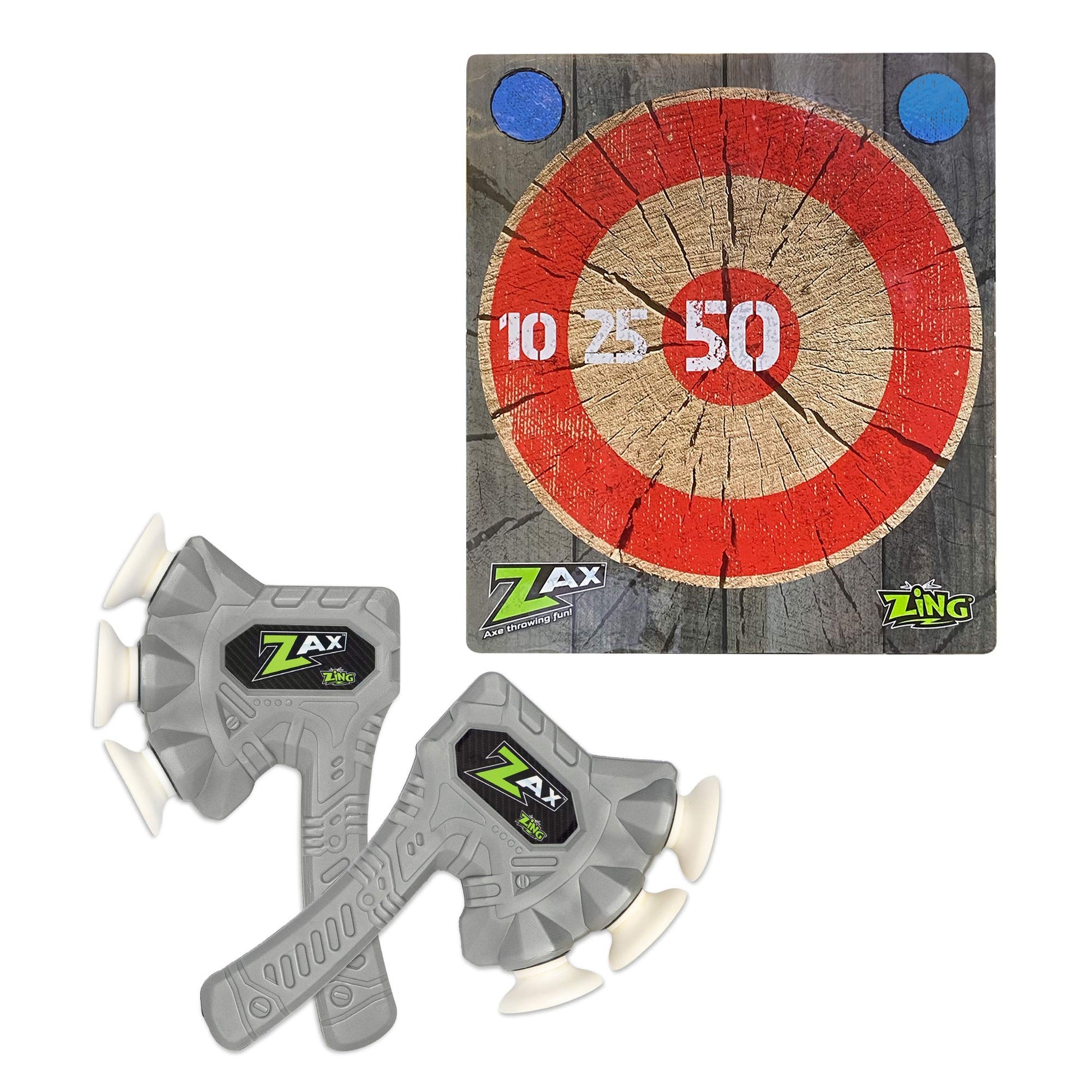 Zing Zax, Soft Foam Throwing Axes, Includes 2 Zaxes and 1 Target