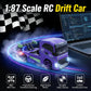 MCARRO 1/87 Scale Drift Rc Car - Semi-Truck Edition | 2.4GHz 4WD High-Speed Mini Remote Control Truck with Racing Lights (Gray)