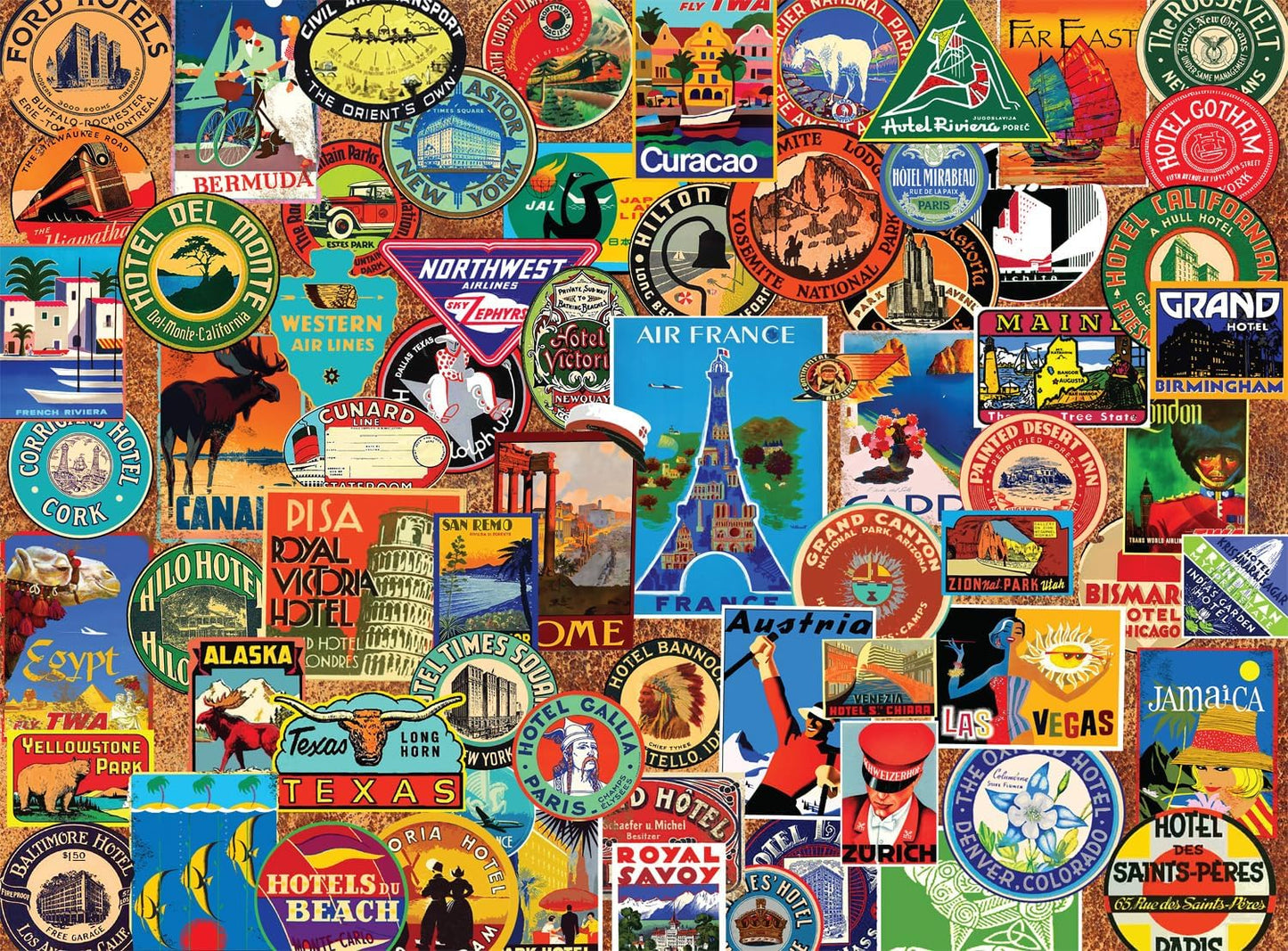 Buffalo Games Lewis T Johnson, Suitcase Stickers, 1000 Piece Jigsaw Puzzle
