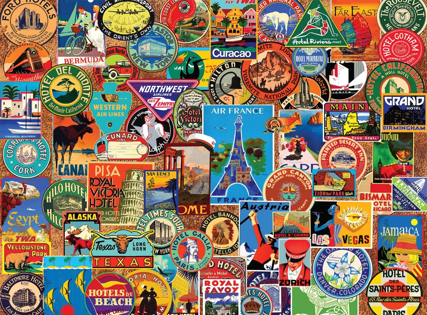 Buffalo Games Lewis T Johnson, Suitcase Stickers, 1000 Piece Jigsaw Puzzle