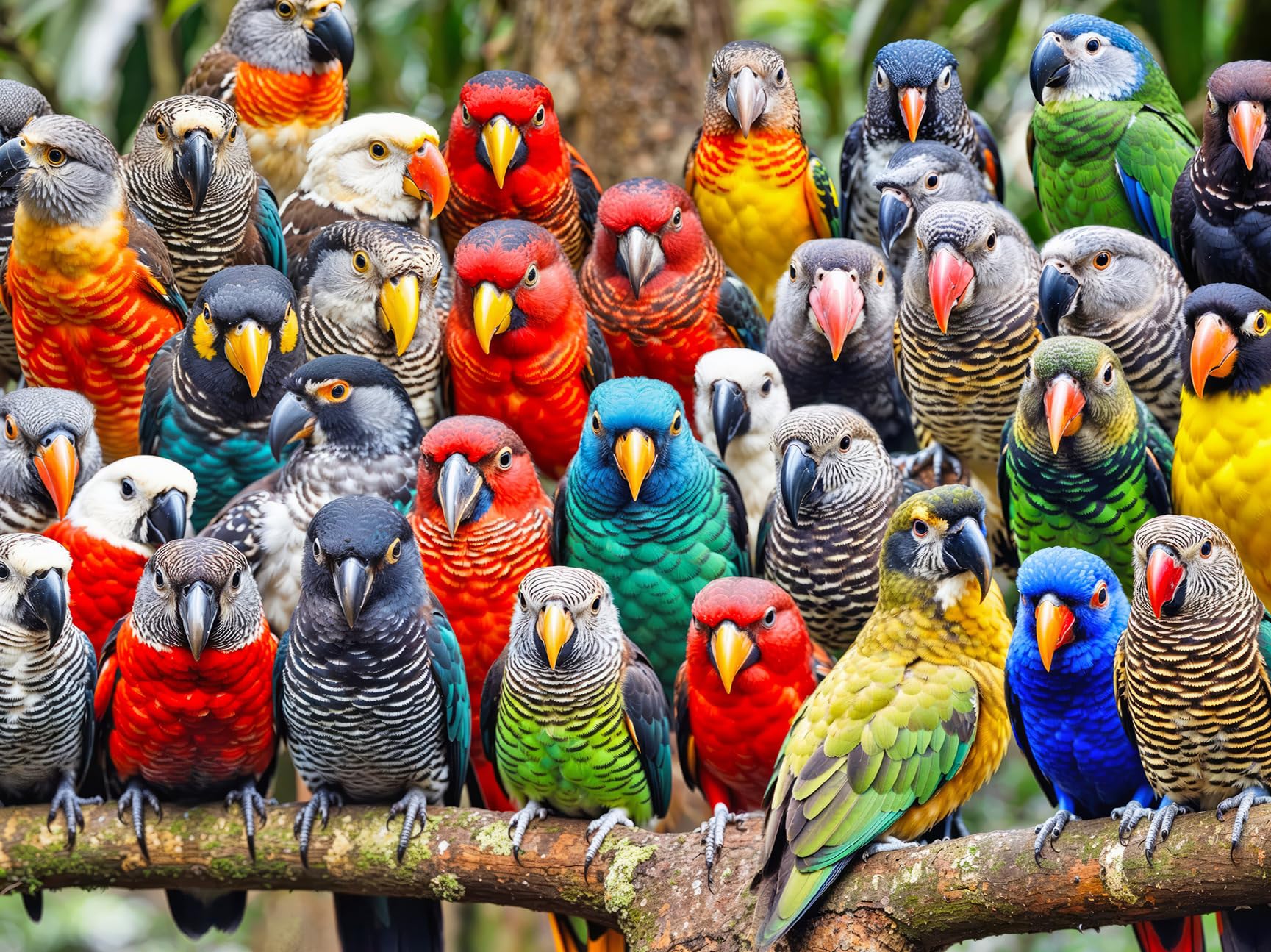 Lucky Puzzles | 500 Piece Puzzles for Adults | Feathered Friends Fiesta