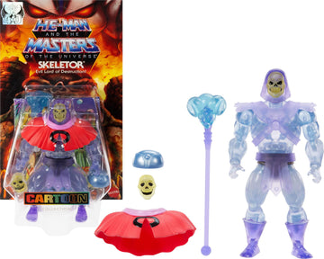 Masters of the Universe Masters of Universe Origins Action Figure Invisible Skeletor Cartoon Collection, 5.5-inch 1980s TV Villain, Detailed Clear