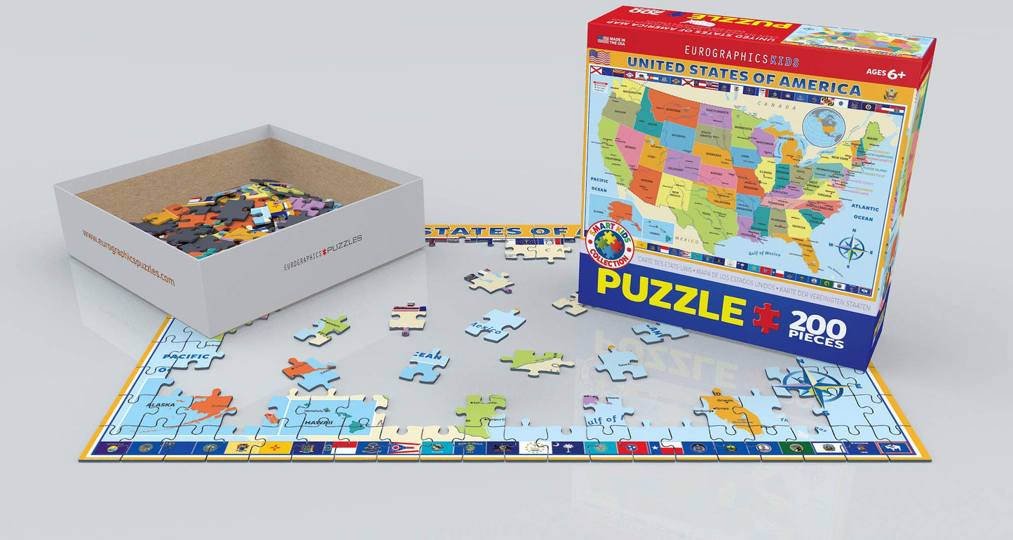 EuroGraphics Map of the United States of America Jigsaw Puzzle (200-Piece)