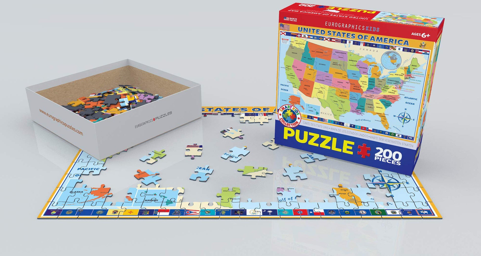 EuroGraphics Map of the United States of America Jigsaw Puzzle (200-Piece)