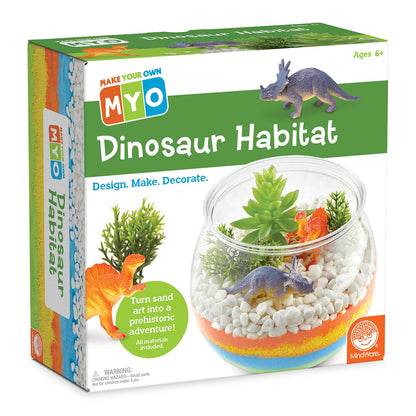MindWare Make Your Own Dinosaur Habitat - Fun & usable DIY Dino Crafts for Boys, Girls & Teens - Make a Sand-Art Dinosaur Habitat with All Pieces