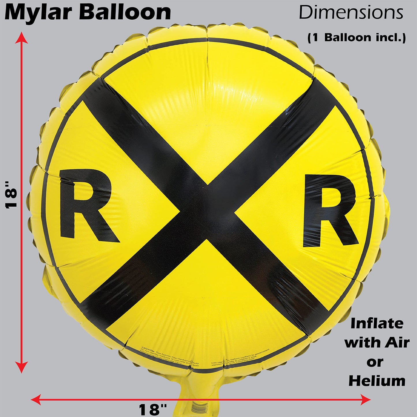 Railroad-Train Party Decorations! Choo Choo Set Includes 1 Lg. Train Centerpiece, 1 Railroad Crossing Foil Balloon, 24 Fun Party Picks & 24 Loot Bags