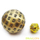 Bescon Solid Metal 100 Sided Dice, Game Dice D100, Giant Polyhedral Metal 100 Sides Dice 50MM in Diameter (1.97in), Ancient Brass