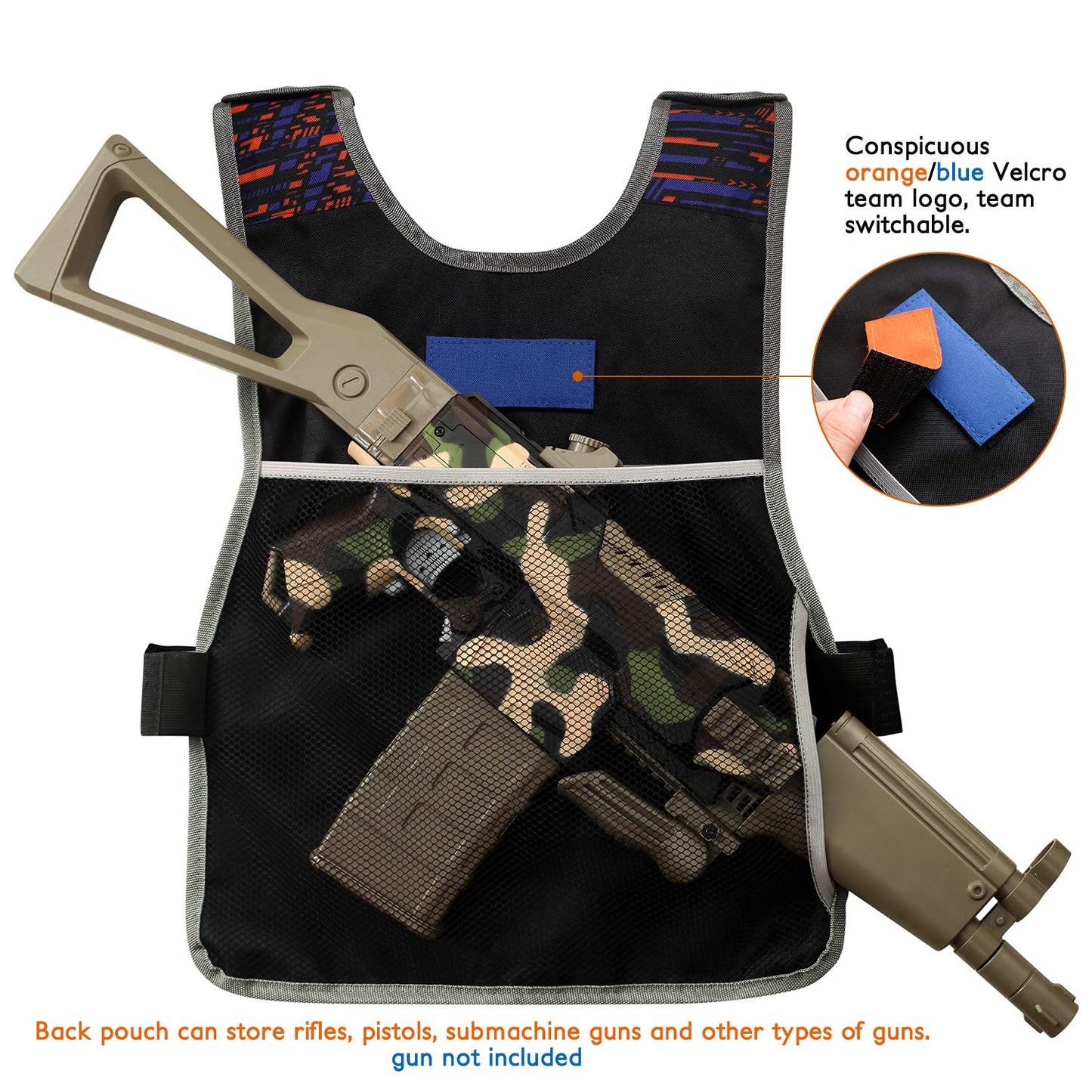 Hely Cancy Large Size Adjustable Toy Tactical Vest Kit Compatible with Nerf N-Strike Elite Series for Men, Big Kids XL-Size