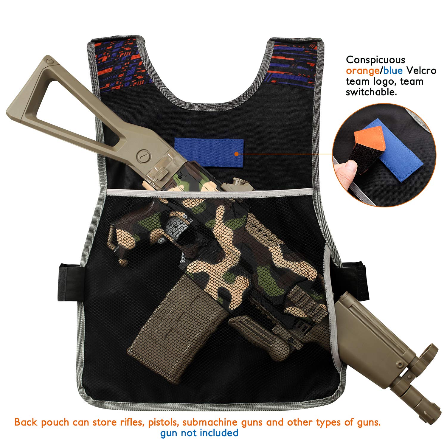 Hely Cancy Large Size Adjustable Toy Tactical Vest Kit Compatible with Nerf N-Strike Elite Series for Men, Big Kids XL-Size